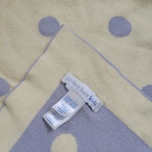 Pottery Barn Kids yellow gray dots stroller blanket